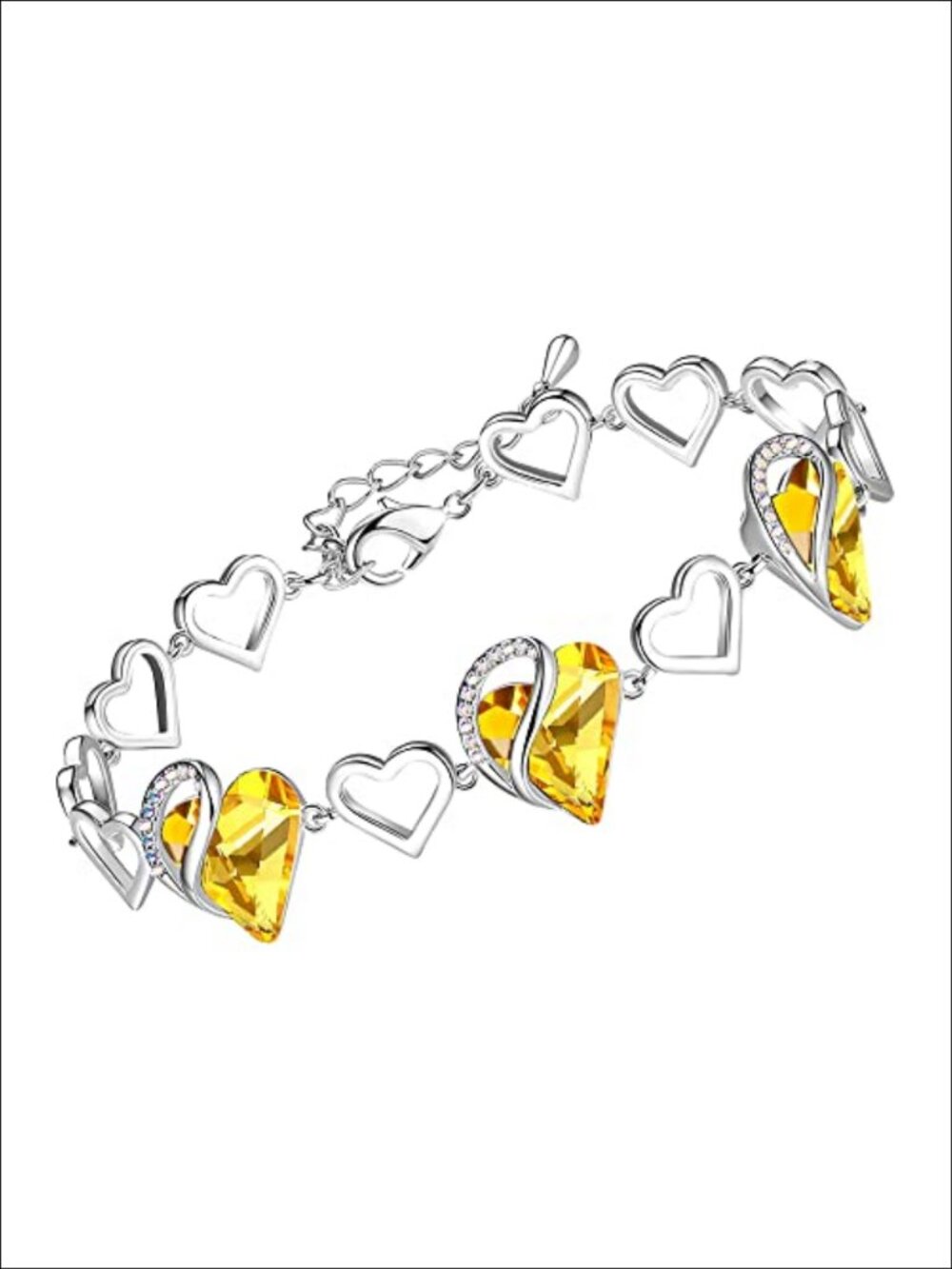 Silver Tone Birthstone Charm Bracelet with Extender